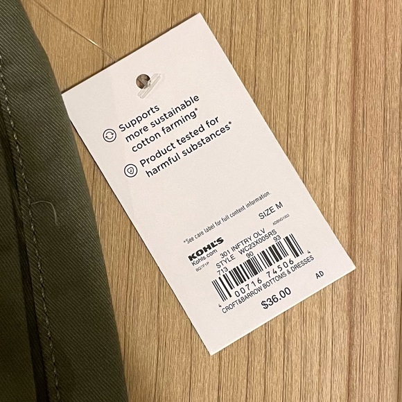 NWT Croft & Barrow Army Green Utility Skirt with Pockets - Size Petite Medium - Picture 4 of 8